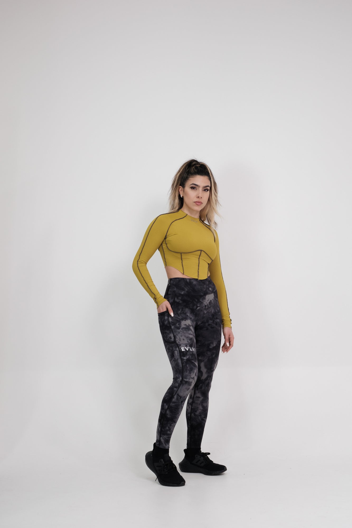 Performance Luxe Asymmetrical Long Sleeve - Antique Moss