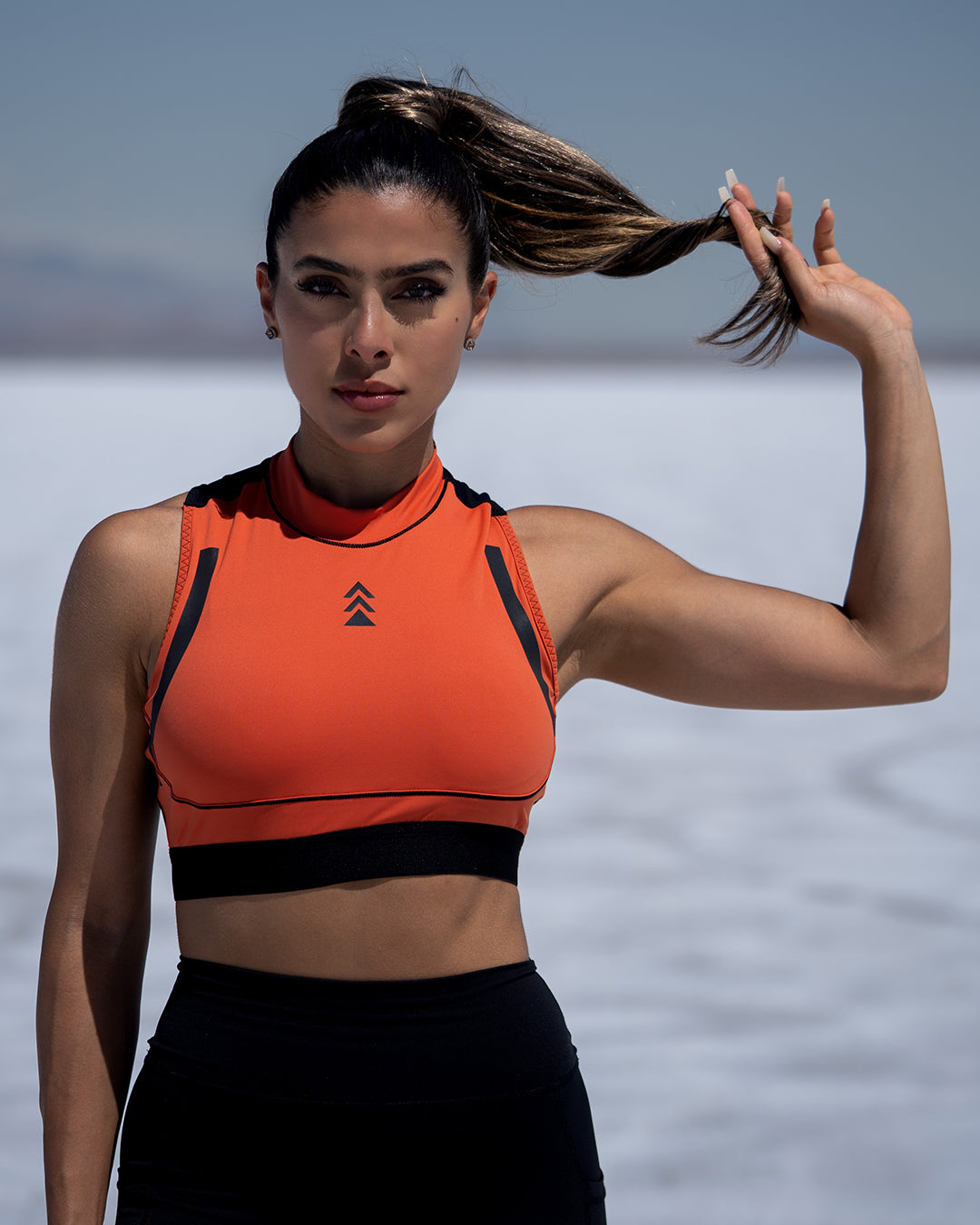 Zip Up Reflective Performance Bra